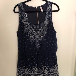 Blue and white romper